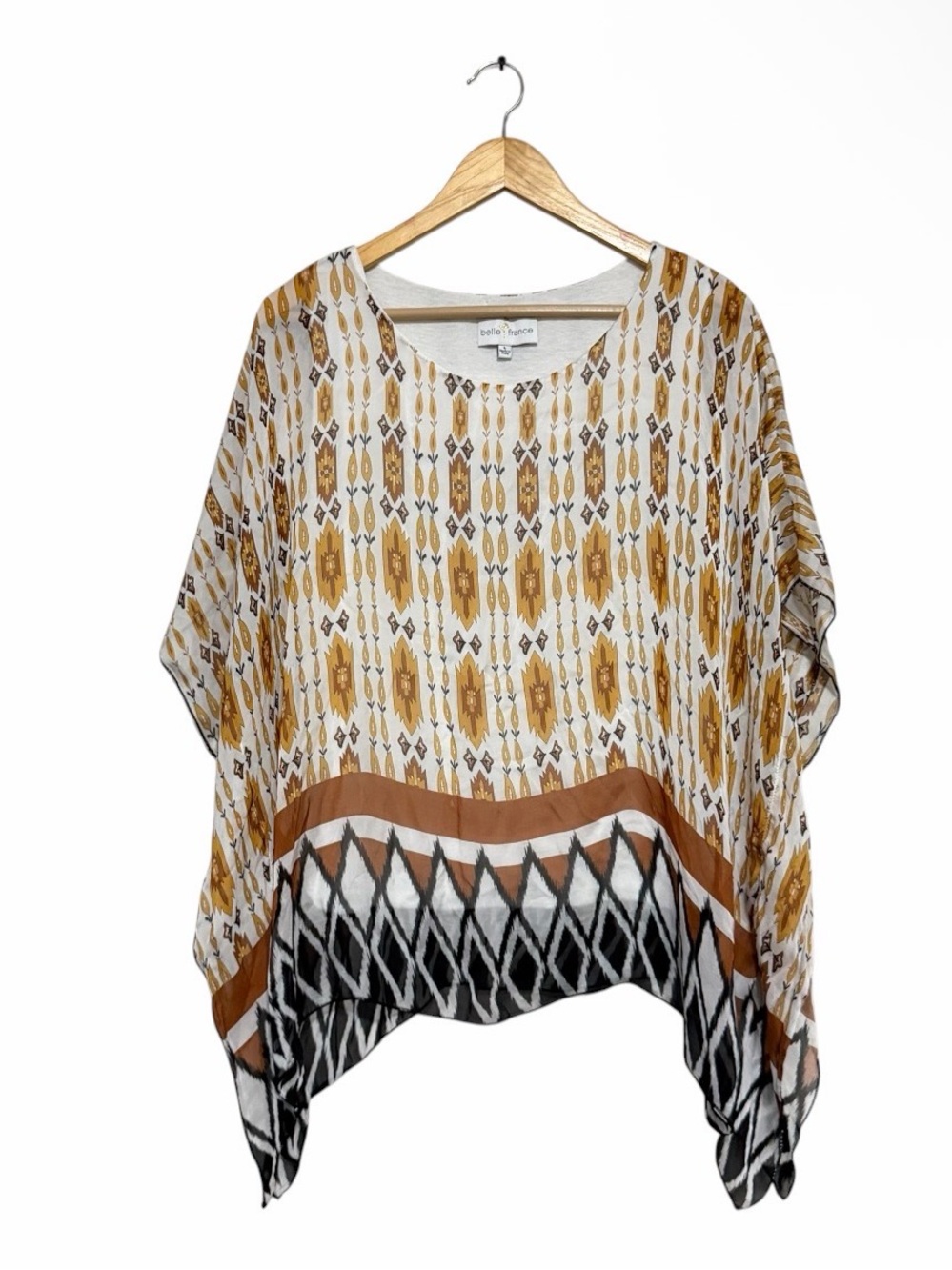 Belle France Silk Blend Oversize Top with Tank Lagonlook Top in size L